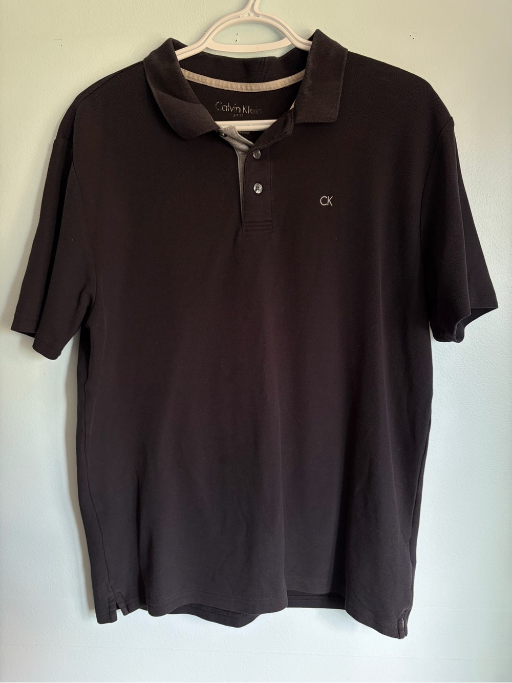 Calvin Klein Men’s Polo Shirt - Charcoal Grey - Size Large (fits Medium)